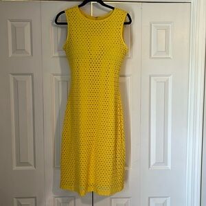 Yellow dress. Size 12 form fitting, lined.